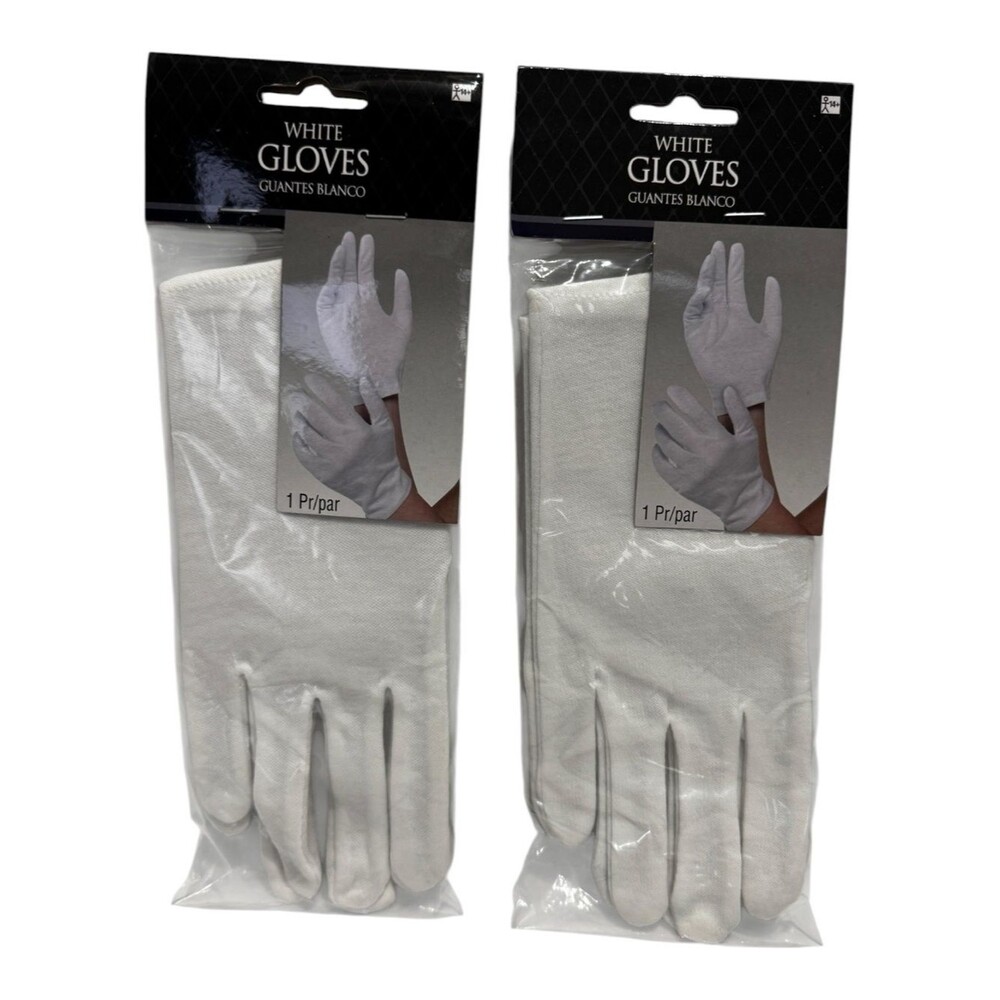 Unisex White Cotton Gloves - Pair (Qty 2)